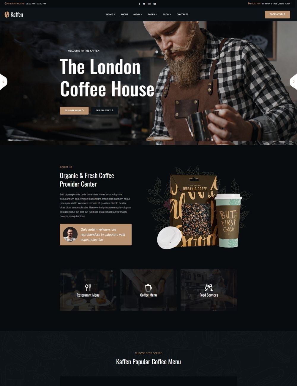 Kafe Web Sitesi Paketi